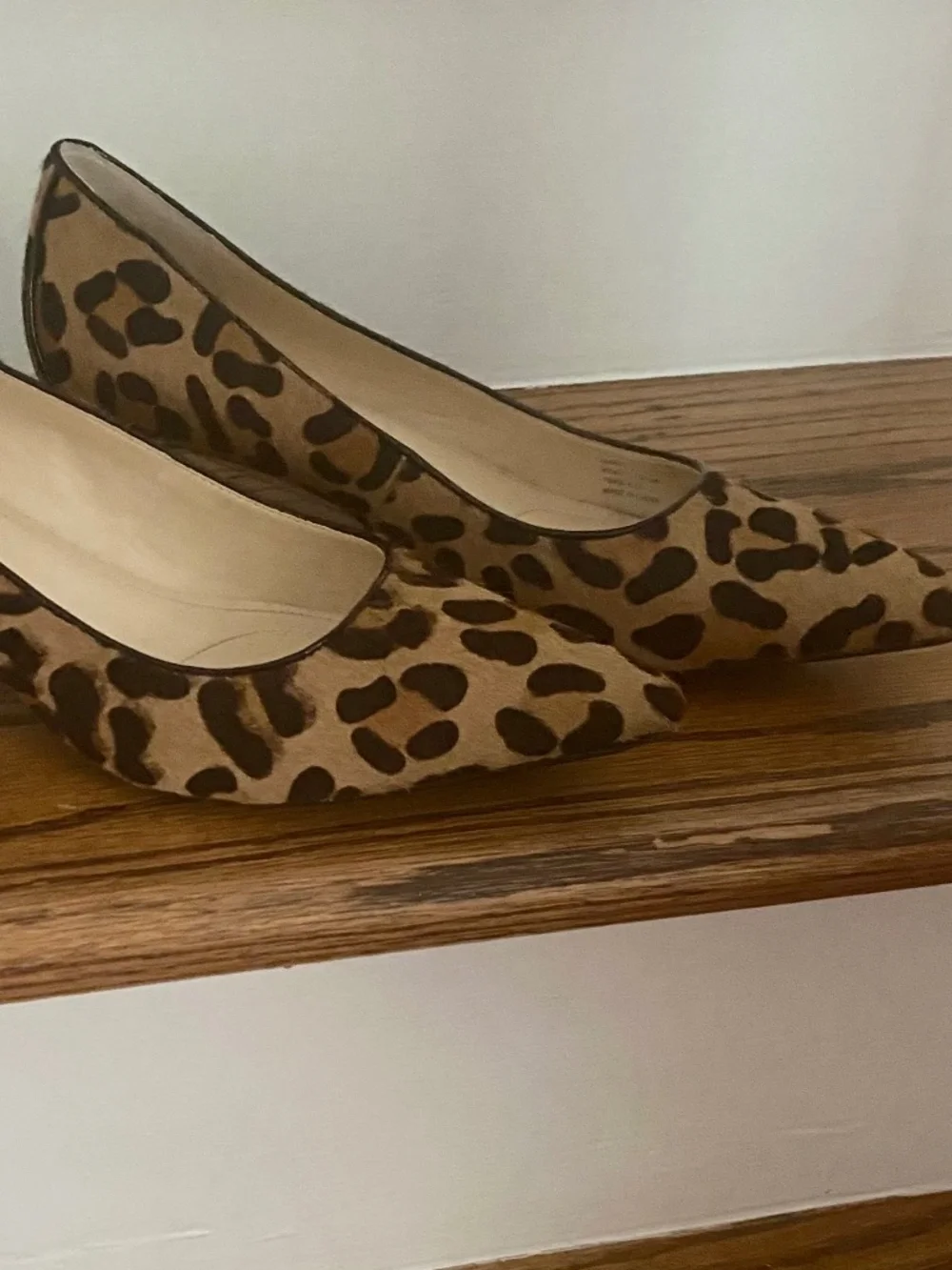 Calvin Klein Shoes. Leopard. Kitten Heels. Size 9.5. Like New. Cow Fur.